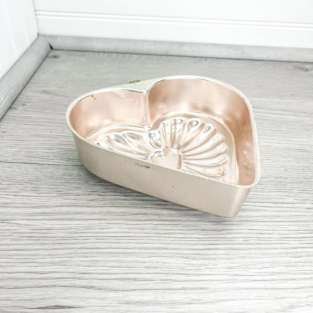 Vintage Copper Heart Jello Mold: 1960s Kitchen Wall Decor